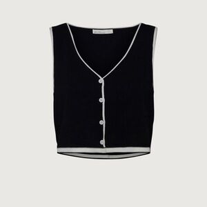 OAK + FORT Black button front tank